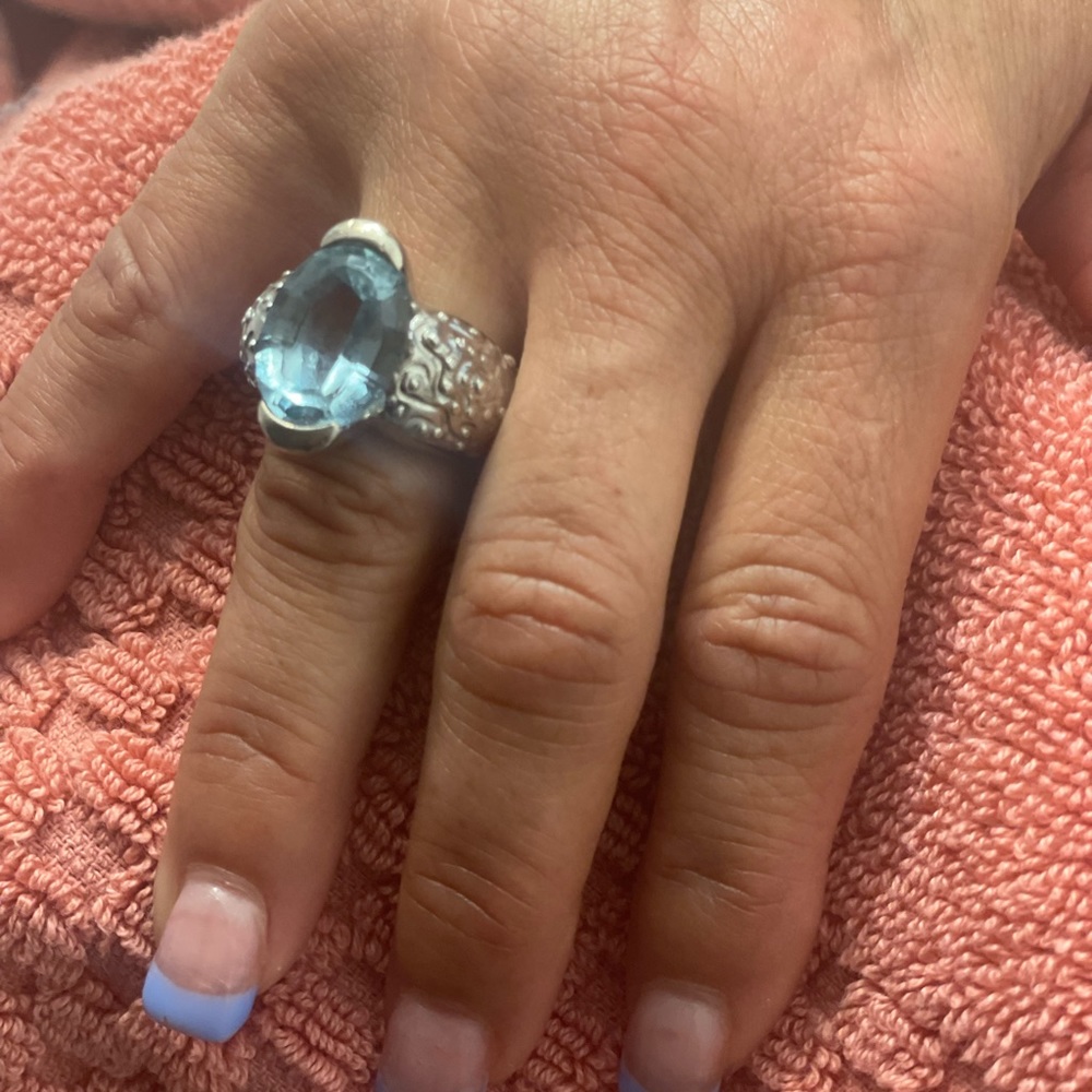 Women Solid .925 Sapphire Ring - image 4